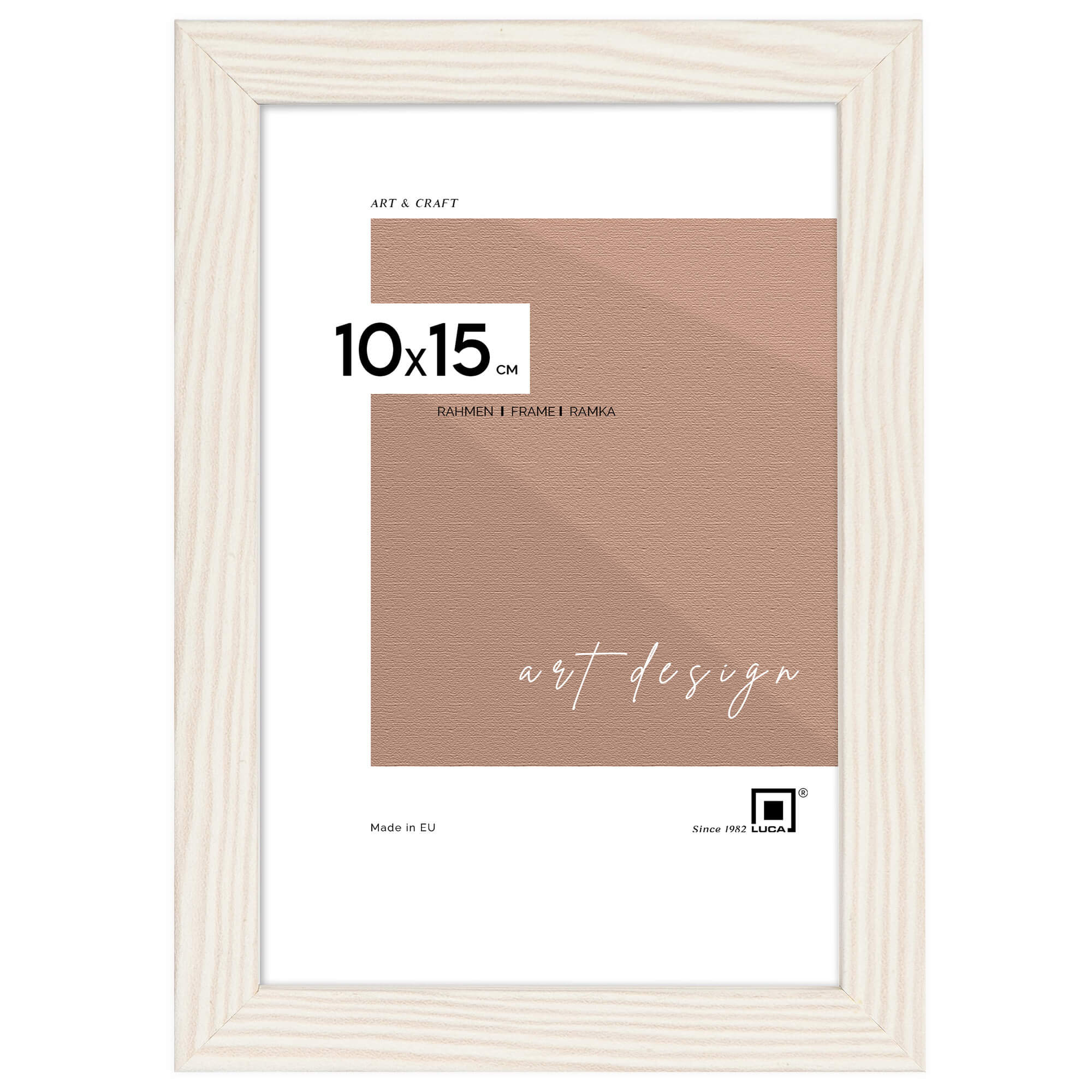 

Biała ramka z przetarciami na zdjęcia 10x15 cm