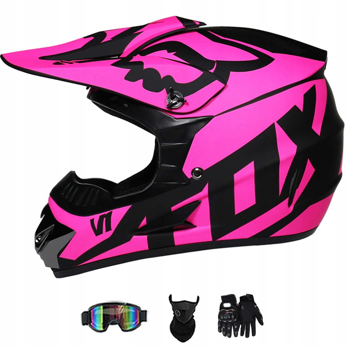 Motocyklová Přilba Crossová Lehká Enduro Quada Brýle Rukavice Maska L