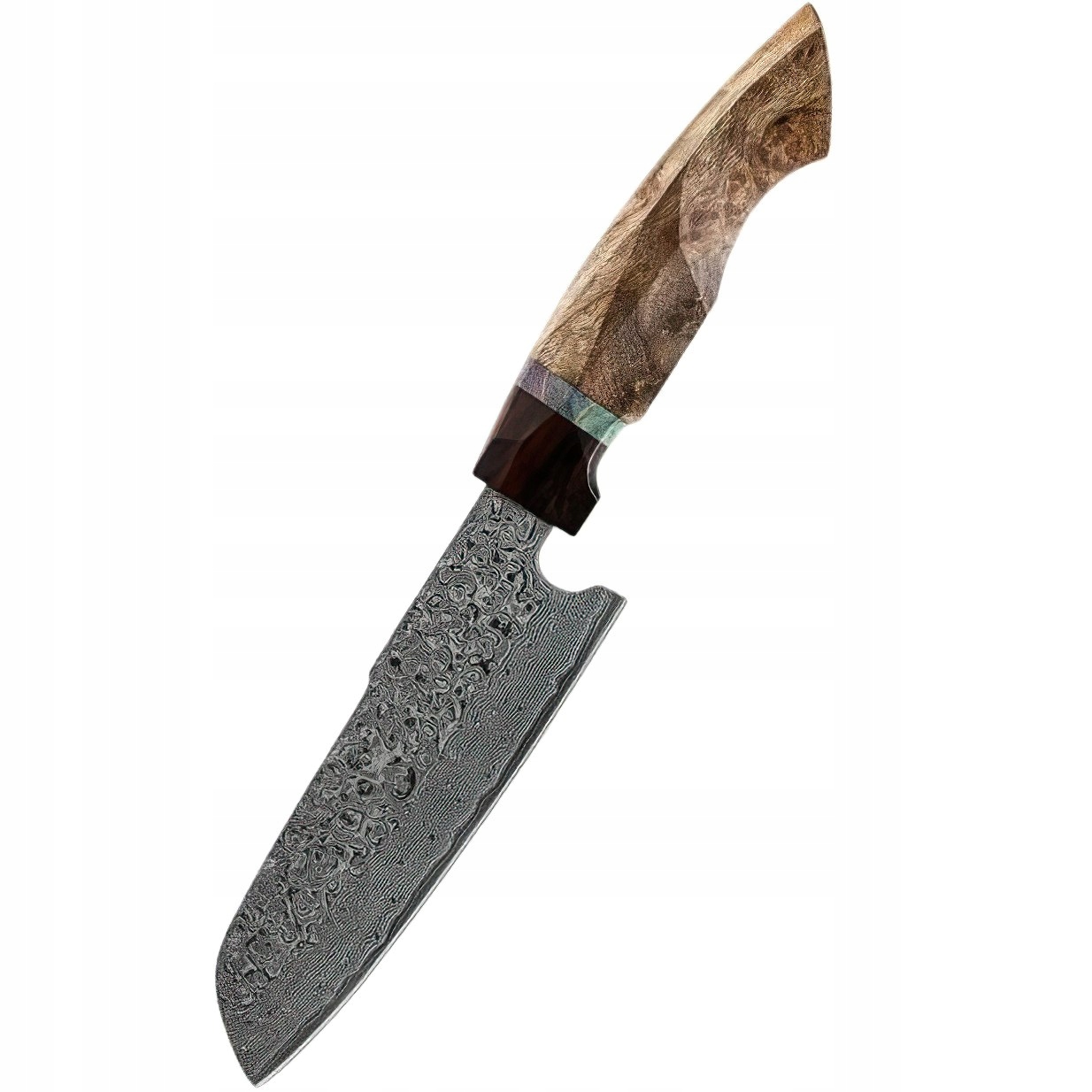 Damaškový kuchynský nôž Yunari Santoku/Hnedá KP-37464