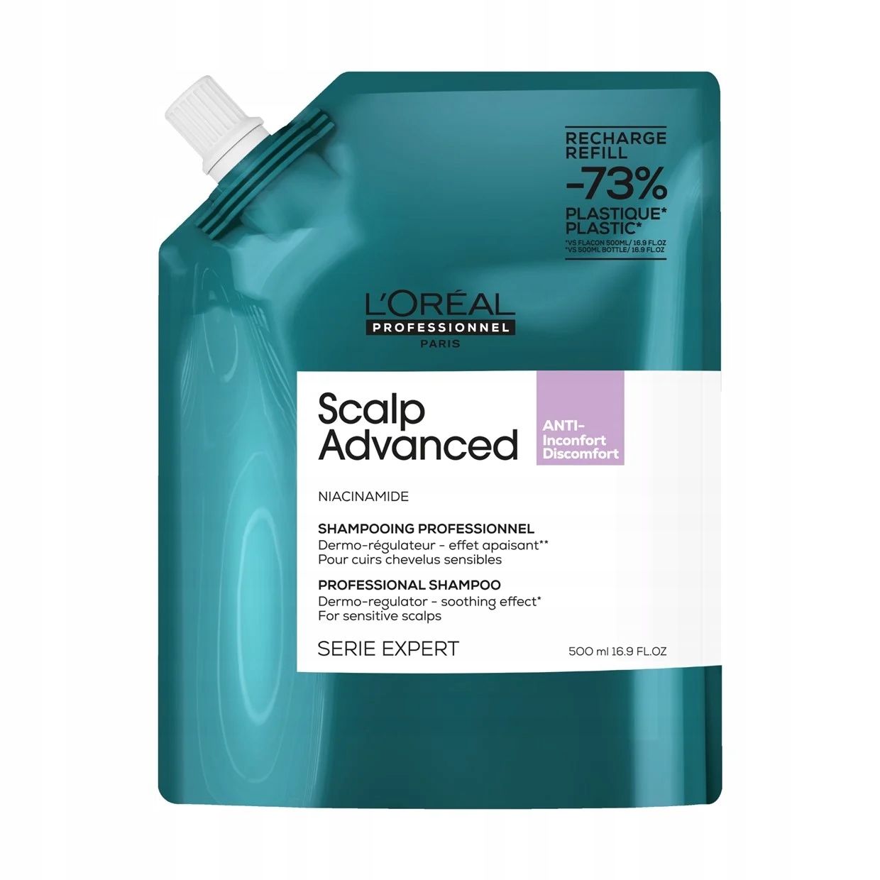 Loreal Scalp Advanced Šampon pro citlivou pokožku hlavy Refil 500 ml