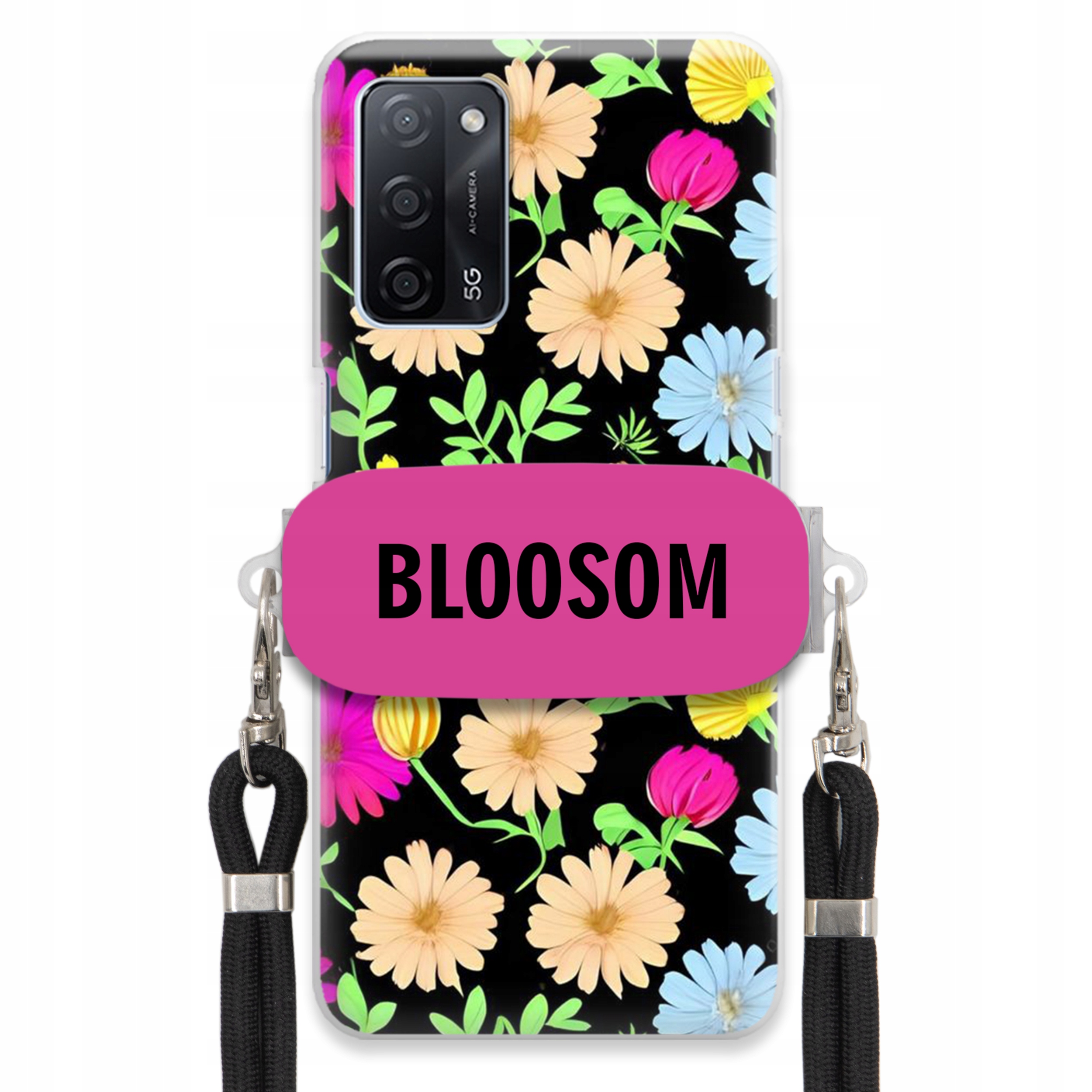 Puzdro Crossbody Držiak Pre Oppo A55 5G Puzdro Kvety Bloosom Flower
