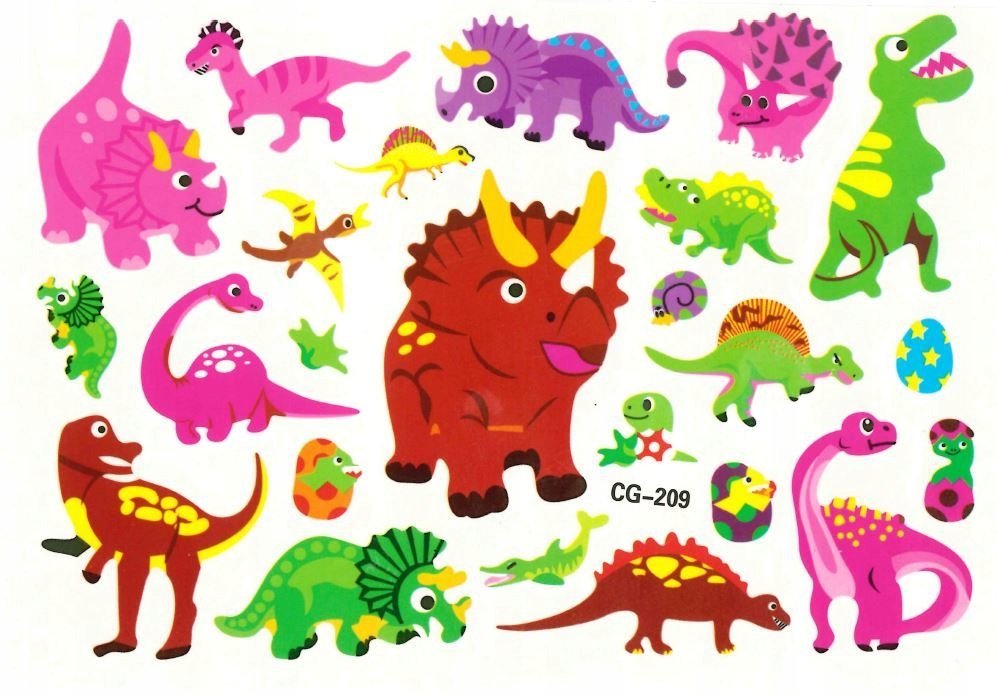 

Tatuaże zmywalne dla dzieci Dinozaury CG209