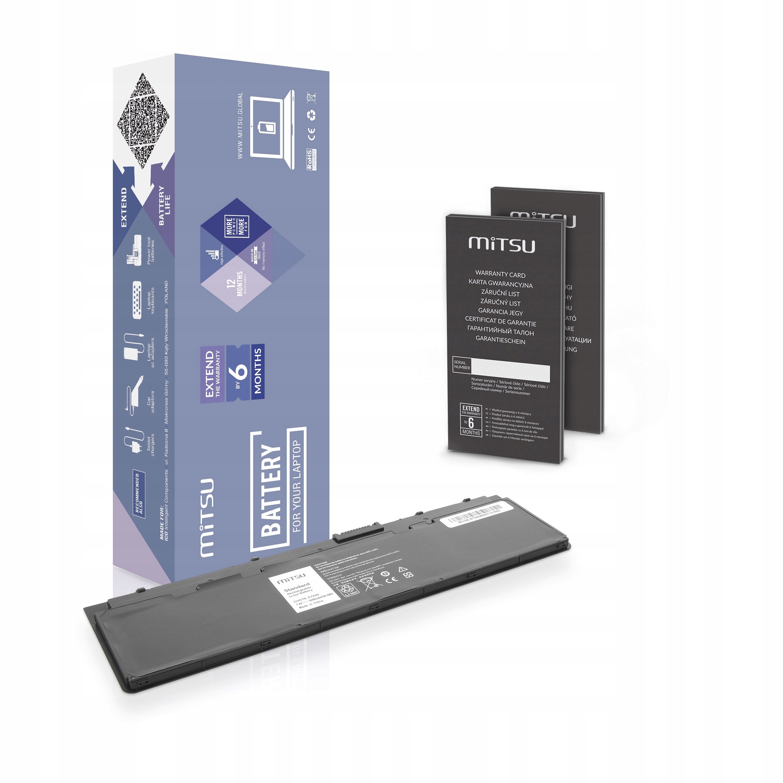 Batéria Mitsu pre Dell Latitude E7240, 5200 mAh