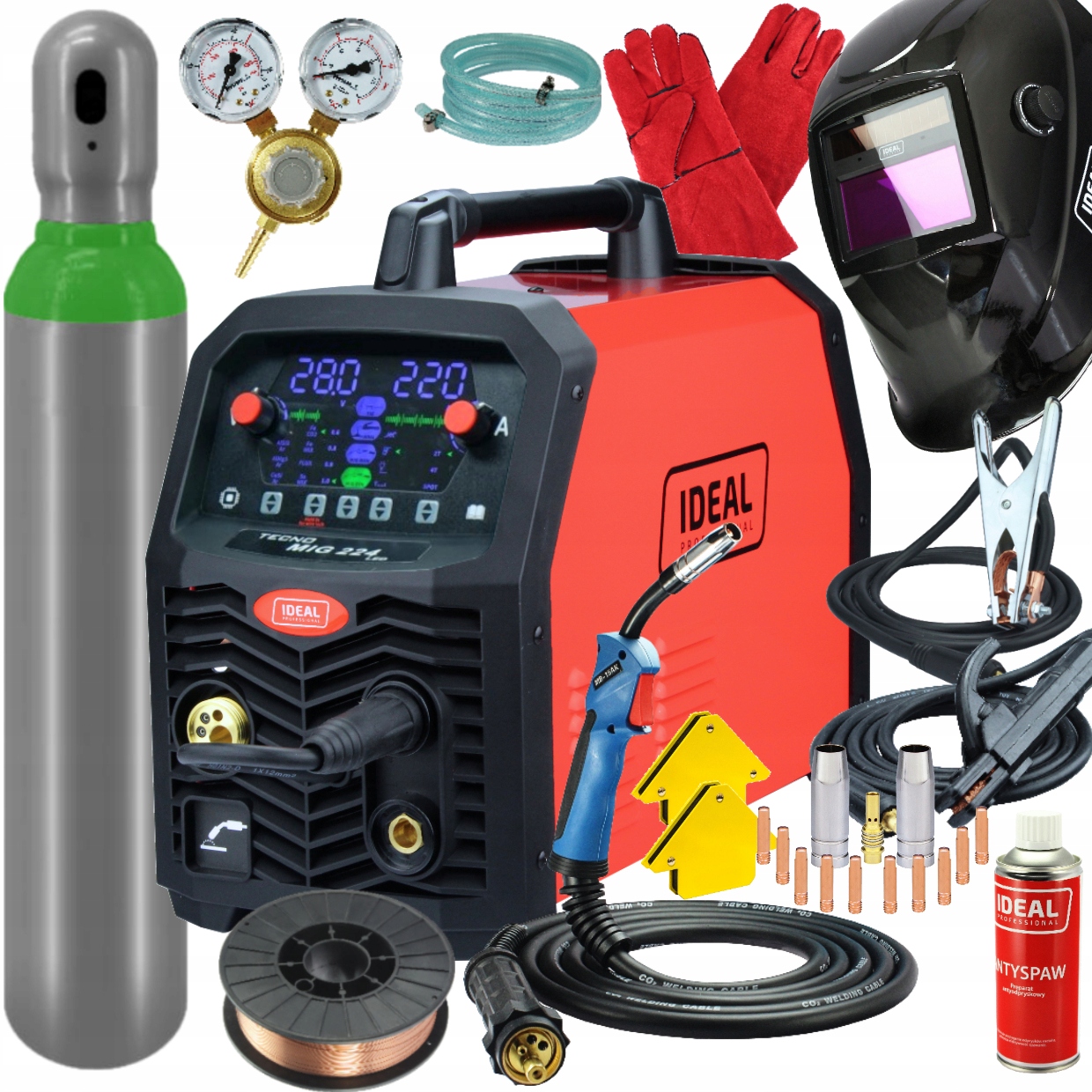 Spawarka Migomat Tecnomig 224 Led 4x4 220A 60% Mma Synergia Ideal