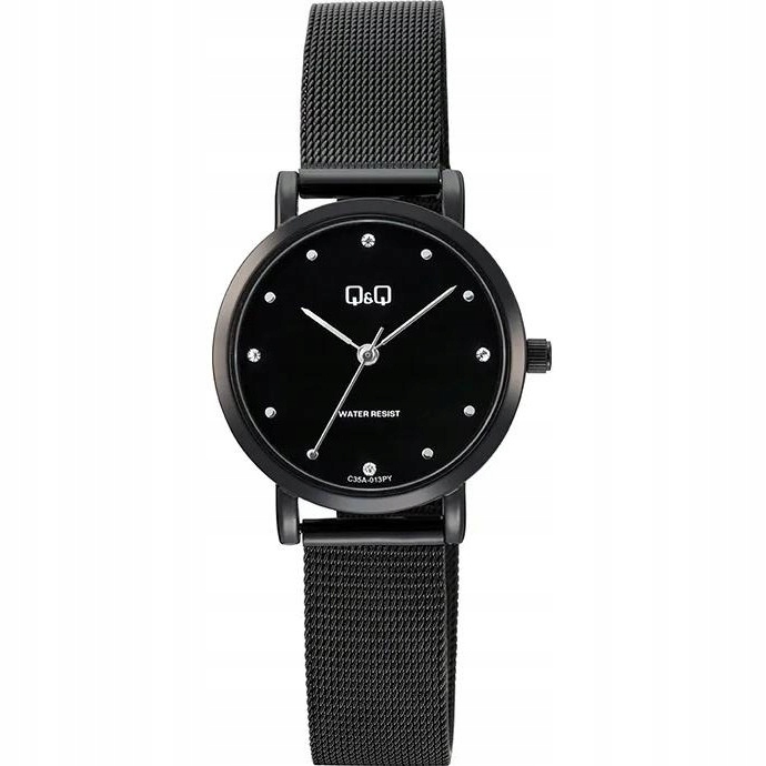Dámské hodinky Qq C35A-013P Zirkony černé