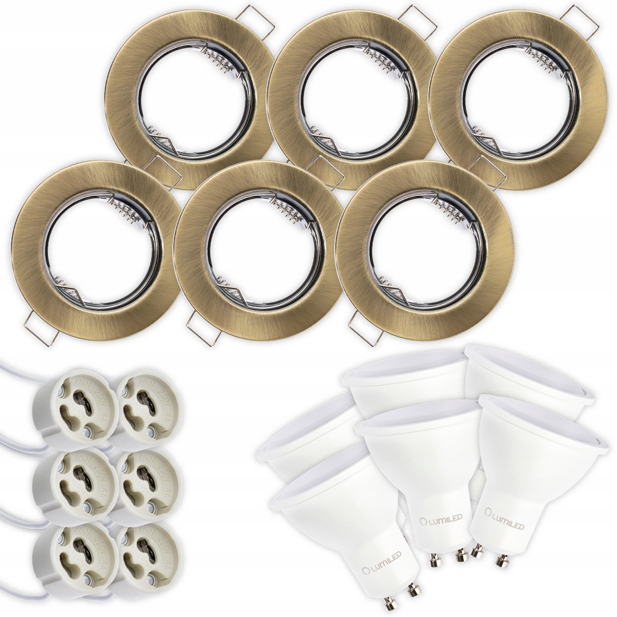 

6x Oprawa Halogenowa Stała Antyk Led GU10 8W