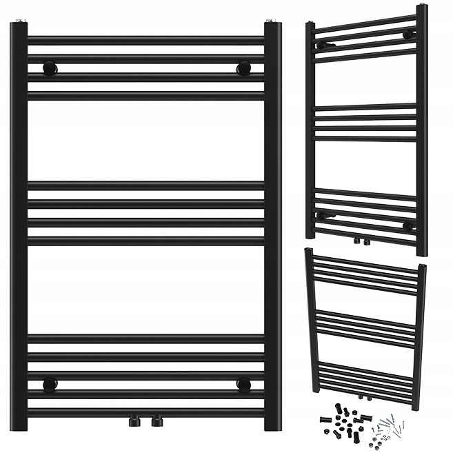 Čierny Kúpeľňový Ohrievač Kaloryfer Moderný Rebrík 90x60 cm Raven