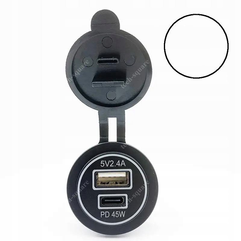Gniazdo montażowe Usb Qc 3.0 Usb C Pd 45W 12-24V