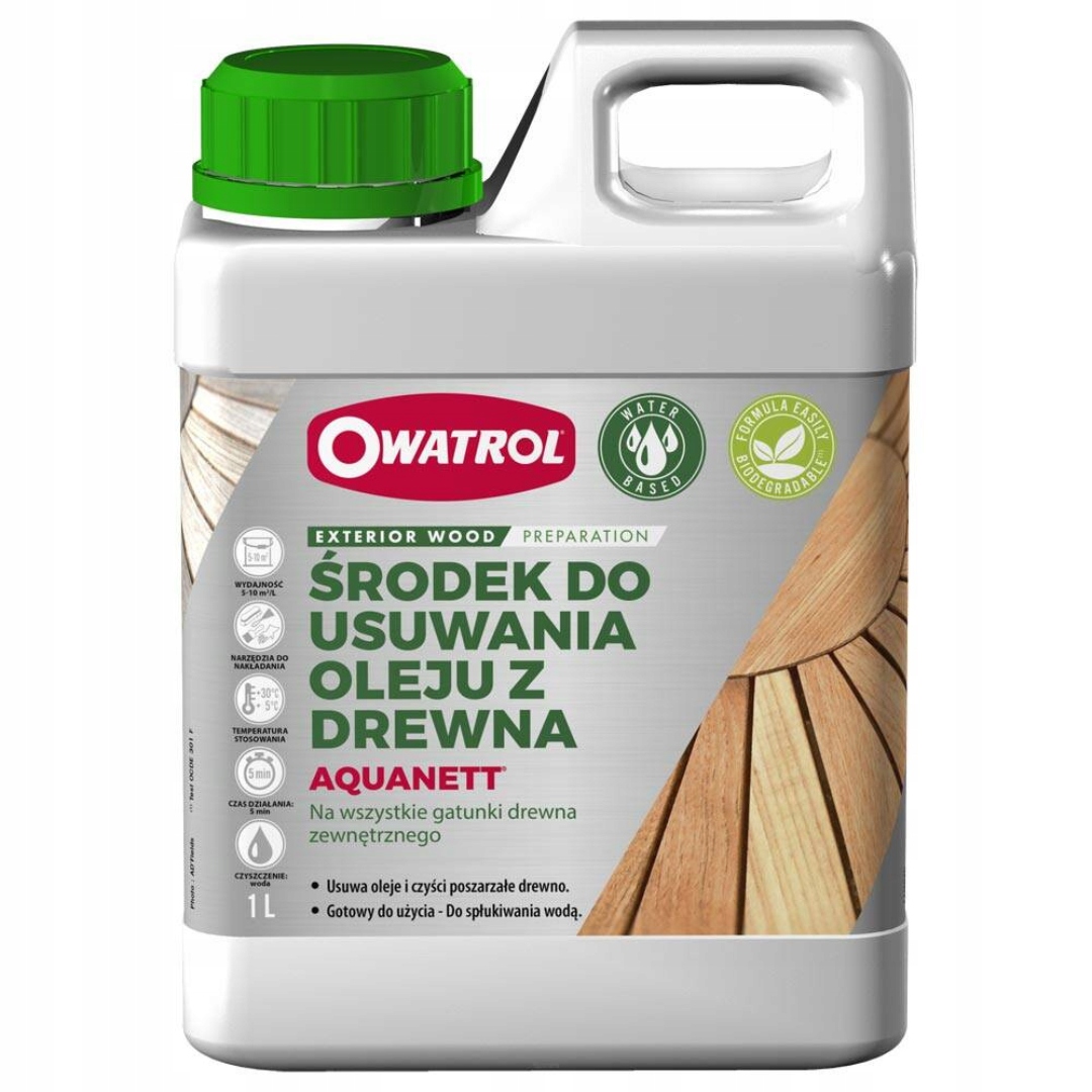 Owatrol Aquanett usuwa oleje z drewna 1l