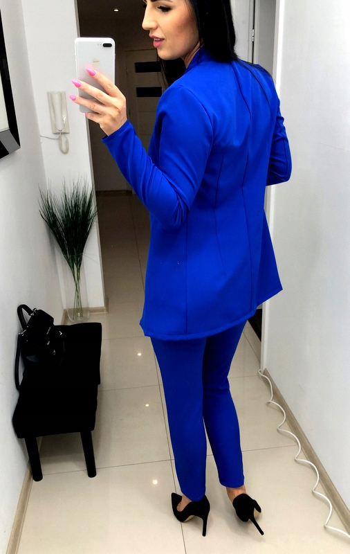 GARNITUR DAMSKI marynarka spodne CHABROWY 4XL 48 Materiał dominujący poliester