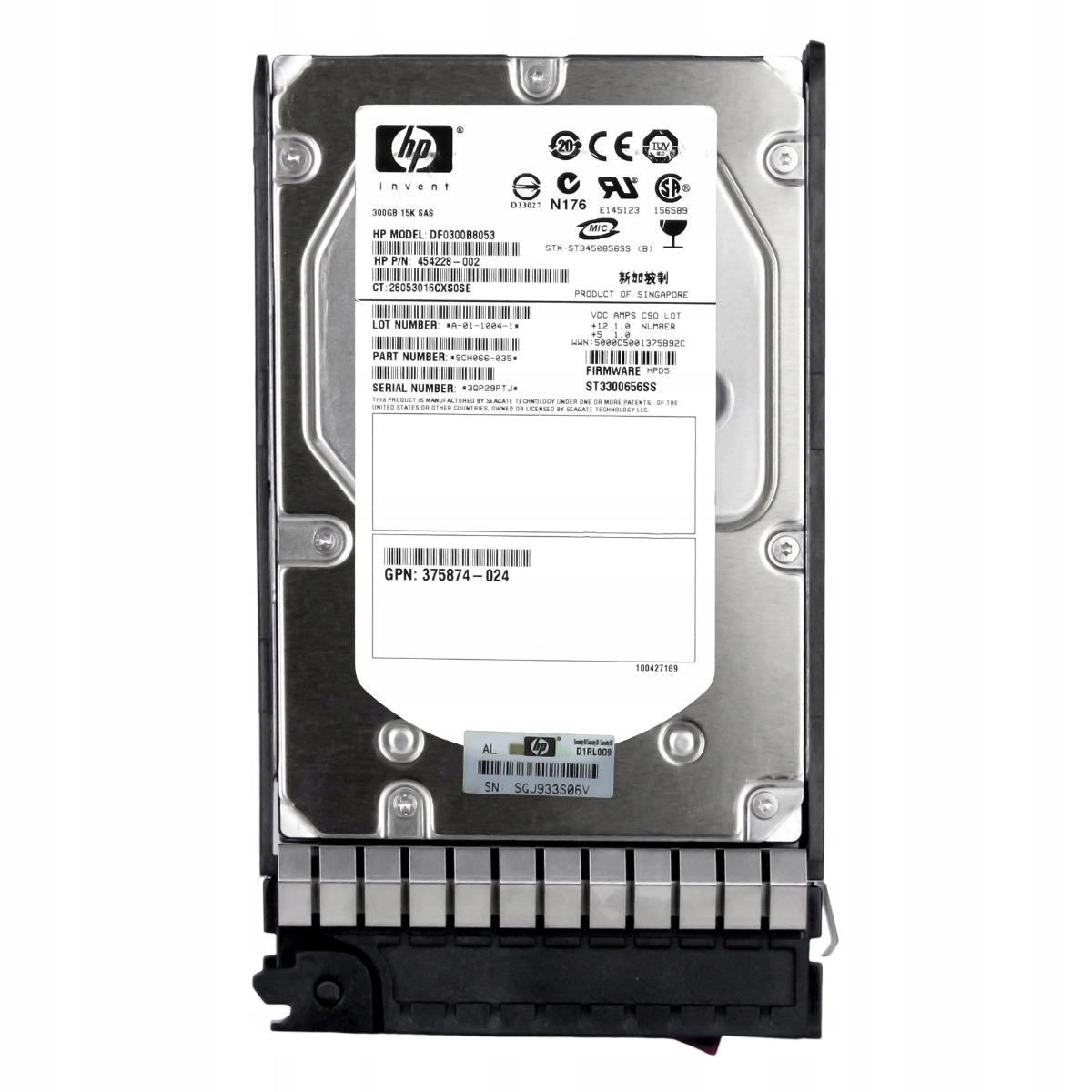 Hp 300GB 454228-002 15K 16MB Sas 3,5'' DF0300B8053