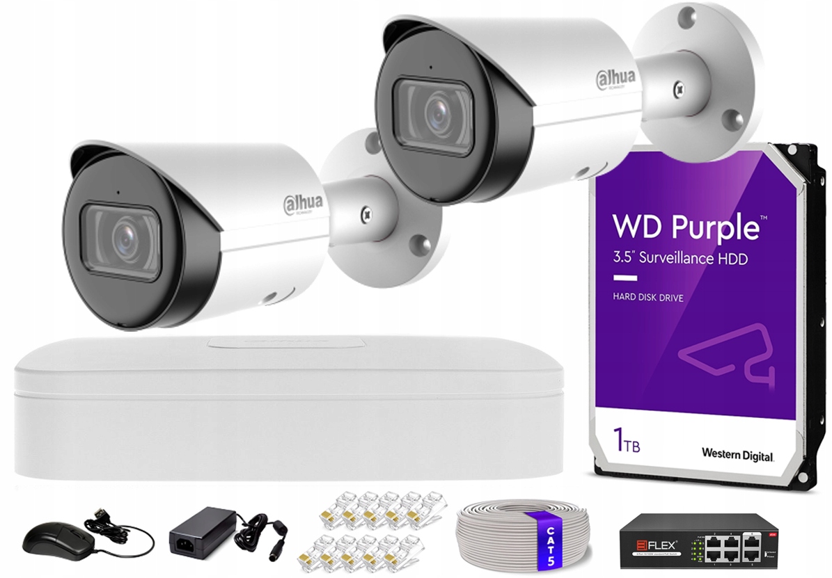 Ip monitorování pro rozšíření 2 kamer 4Mpx Dahua Záznamník 4 kanály Disk 1TB