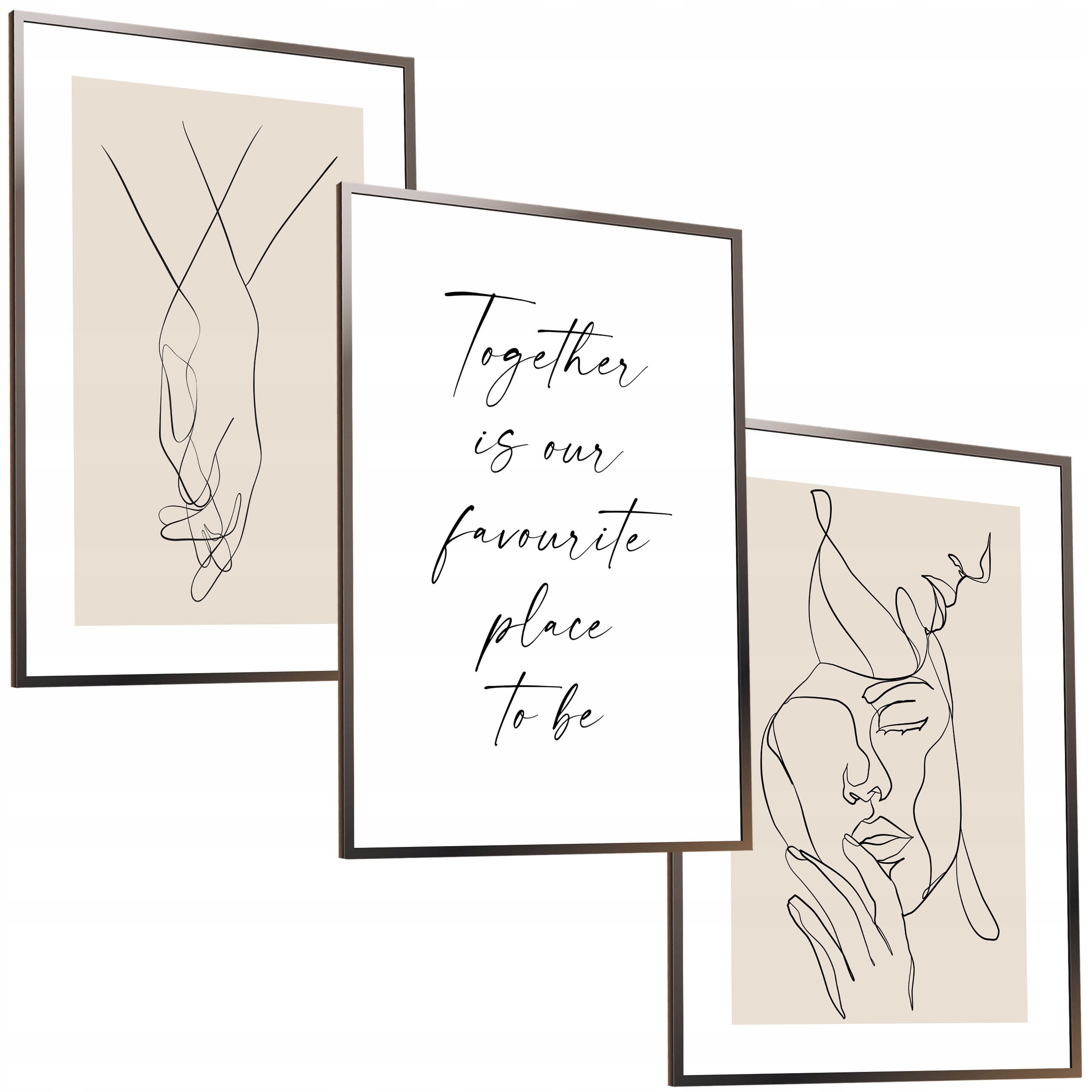 30x40 ZESTAW OBRAZY W RAMIE PLAKAT RAMKA DŁONIE RODZINA MIŁOŚĆ LOVE BOHO