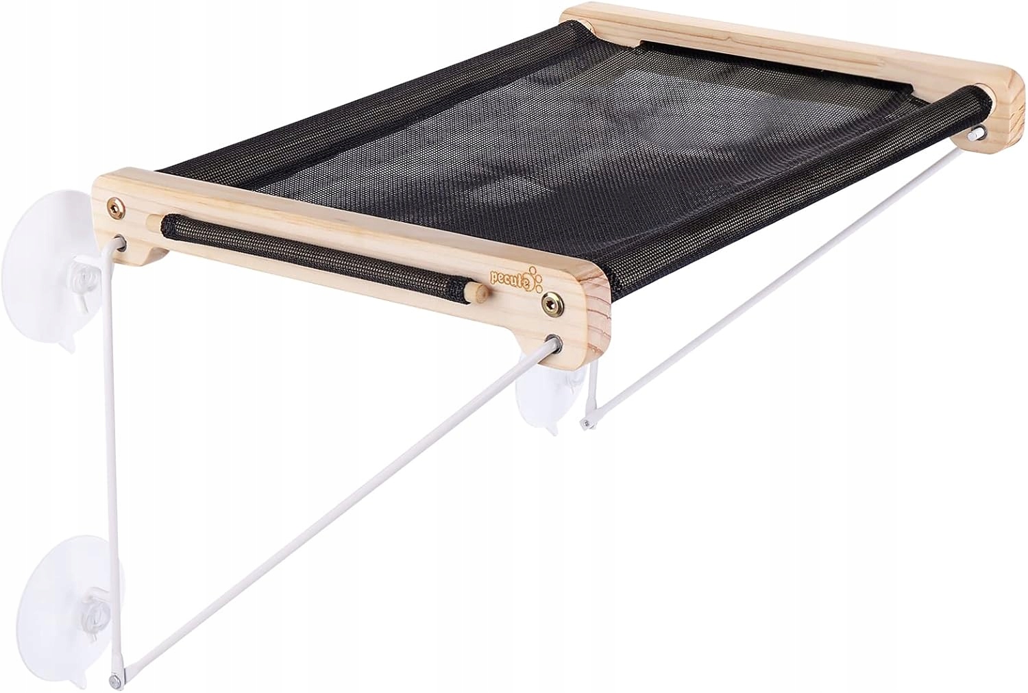 Levně Houpací Síť Na Okno Pro Kočky Dřevěná Plošina 360° S Přísavkami Do 15 Kg