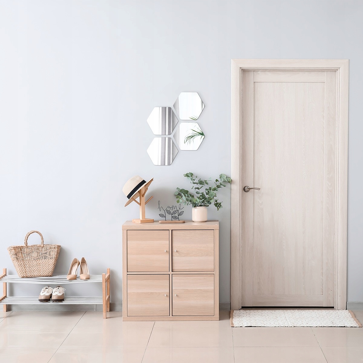 LUSTRO ŚCIENNE NAKLEJANE LUSTRO ŁAZIENKOWE HEKS Stan opakowania oryginalne