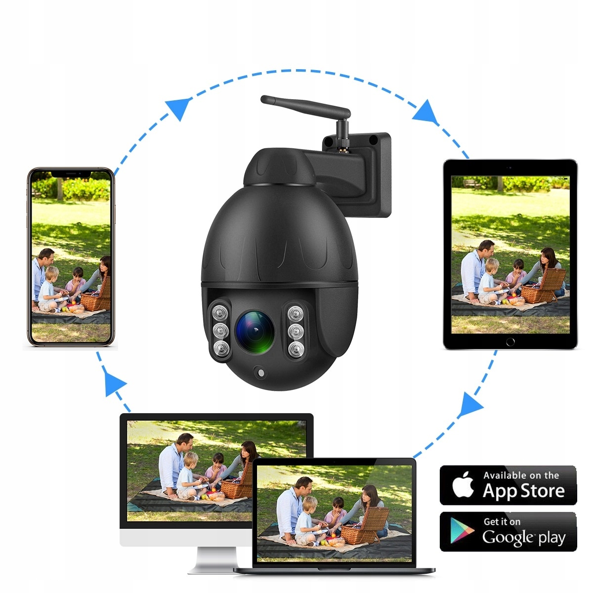 8MPX 4K KAMERA OBROTOWA WIFI PTZ Auto Tracking Rozdzielczość 8.3 Mpx