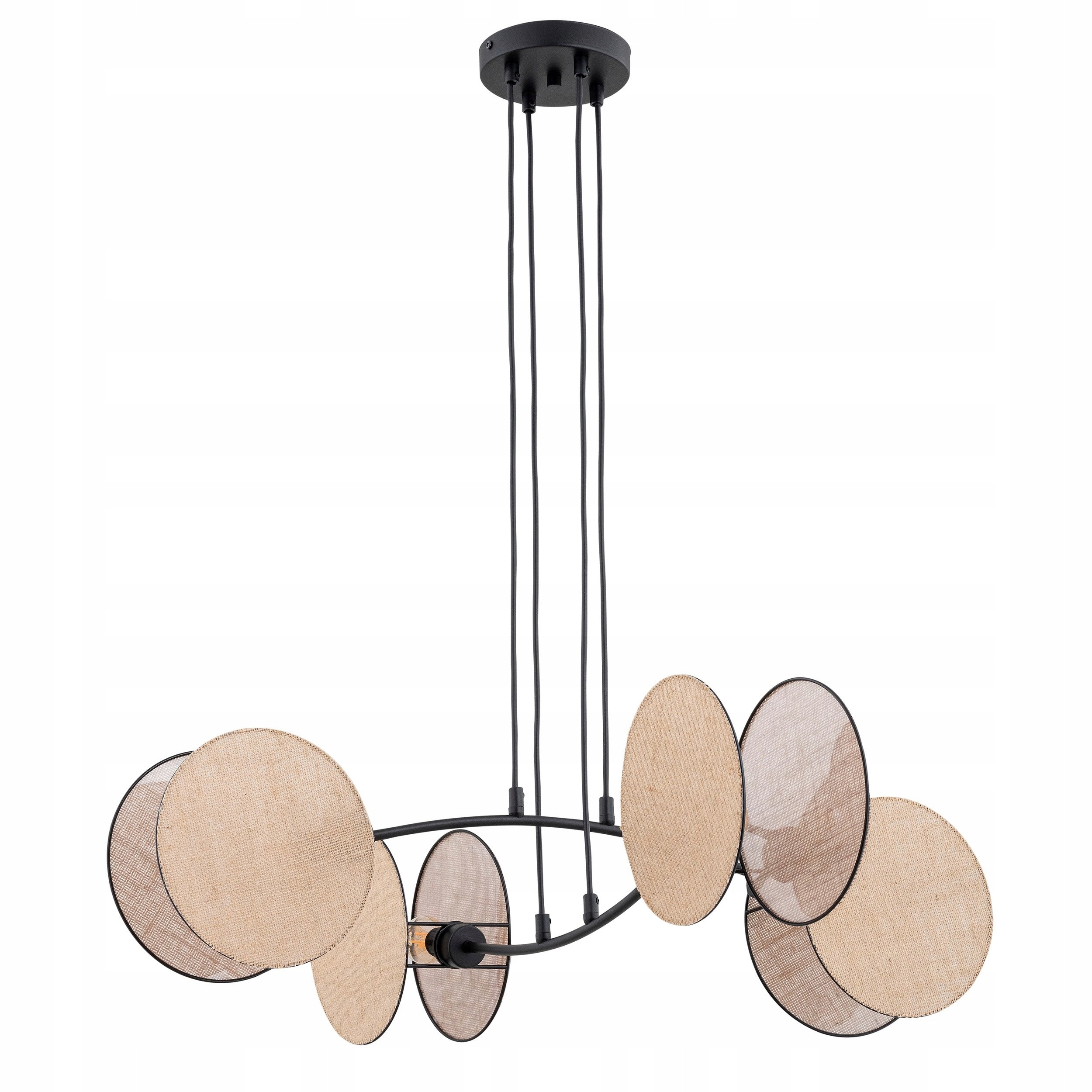 Lampa Wisząca Do Sypialni Salonu Koła Tkanina Emibig Motif 1328/4 Naturalny