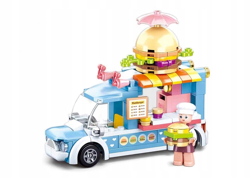 

Klocki Sluban samochód Auto Food Truck Z Burgerami