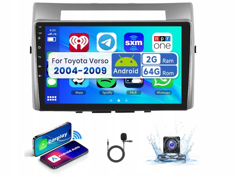 Rádio do auta pro Toyota Corolla Verso AR10 2004-2009 Kamera Mikrofon
