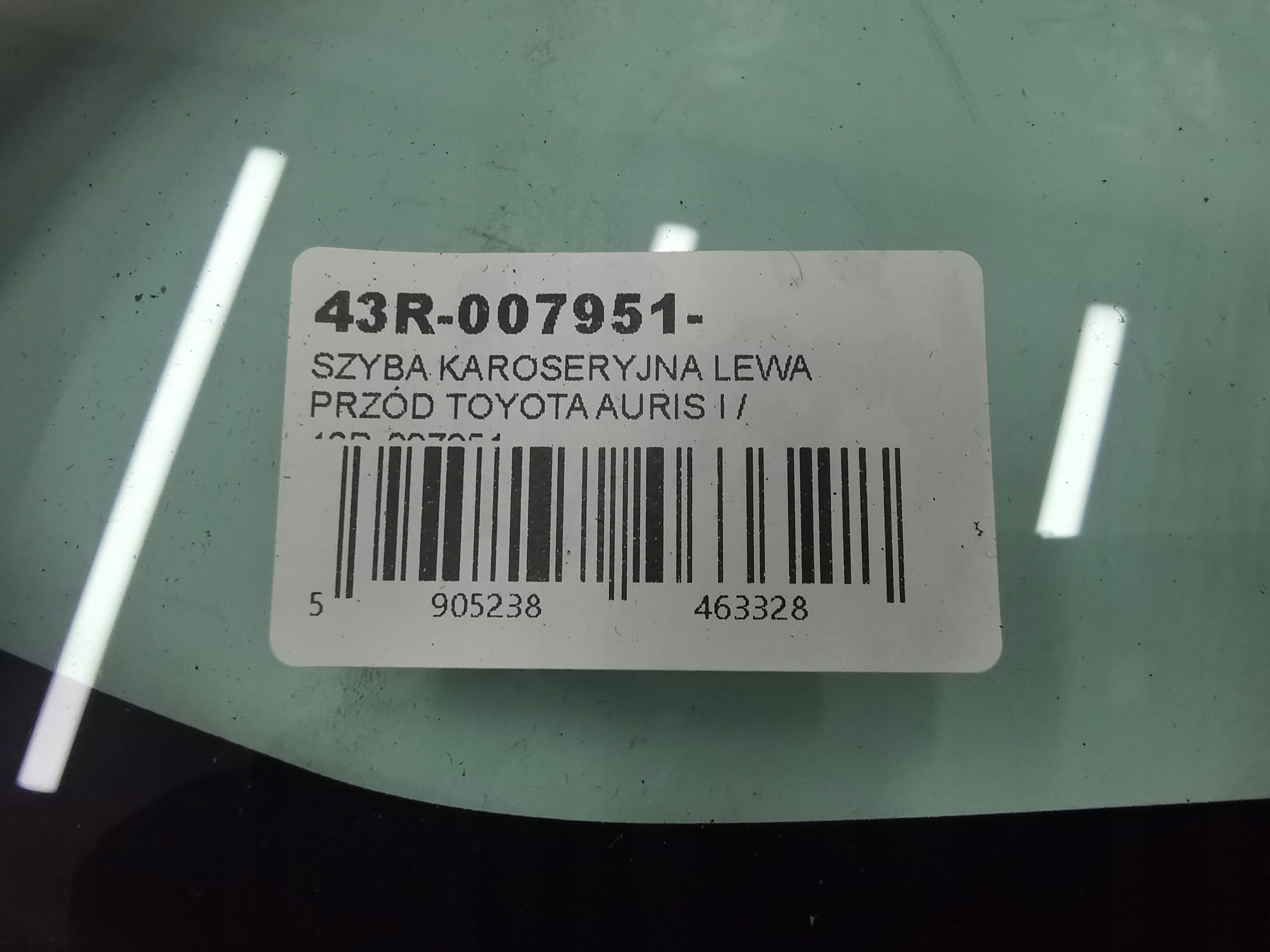 window bodywork left front TOYOTA AURIS and / 43R-007951