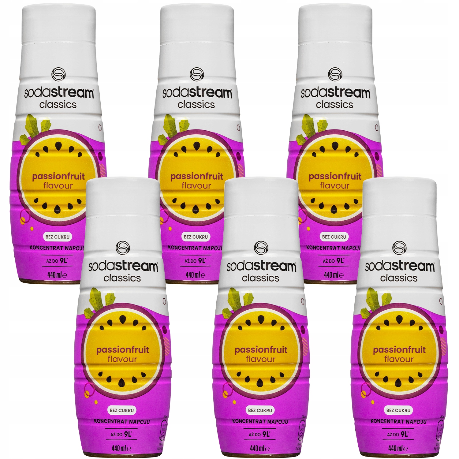 6 x Sirup Sodastream Passionfruit Zero Marakuja Koncentrát Do Vody 440 ml