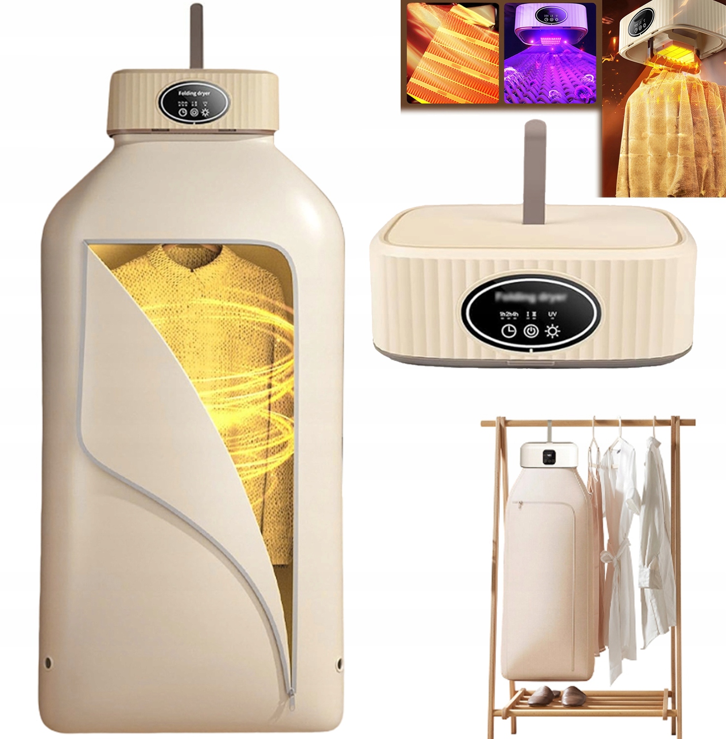 Levně Elektrický Sušák Na Prádlo Přenosný Na Teplý Vzduch Skládací 600W