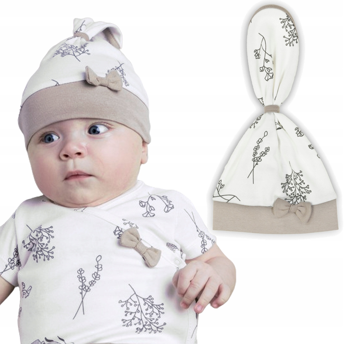 

Chustka Na Lato na głowę niemowlęca gałązki 68/74