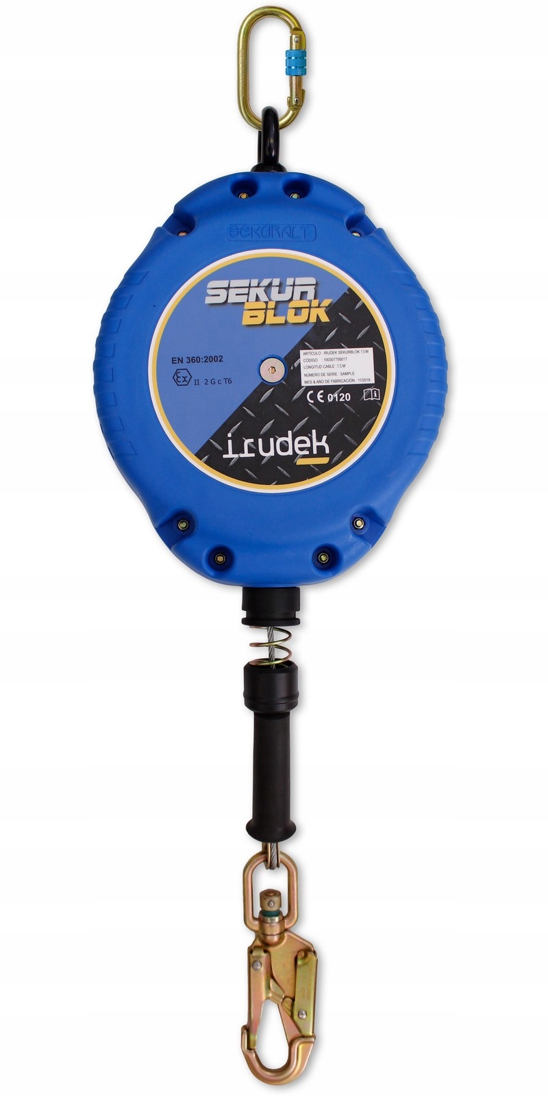 Urządzenie samohamowne Irudek Sekurblok 15 metrów do pracy na wysokości