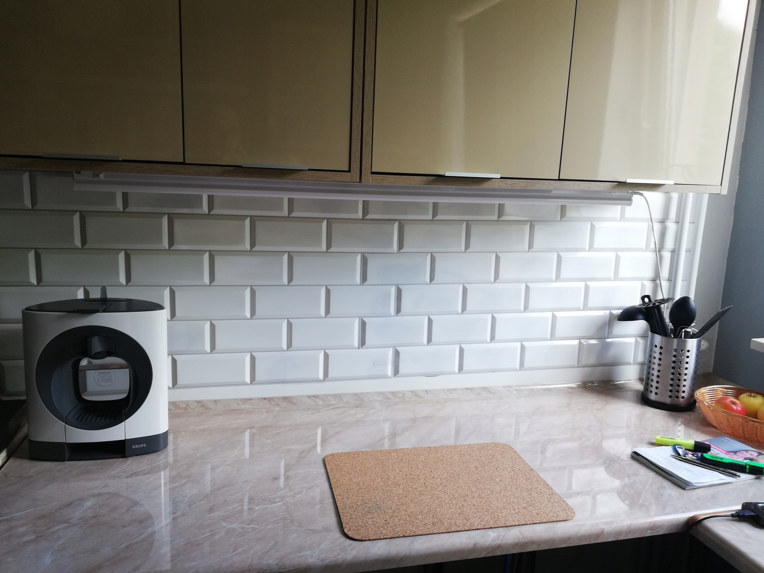 Ścienne Panele KAFELKI Białe 3D PCV GREY SEAM Format prostokątny