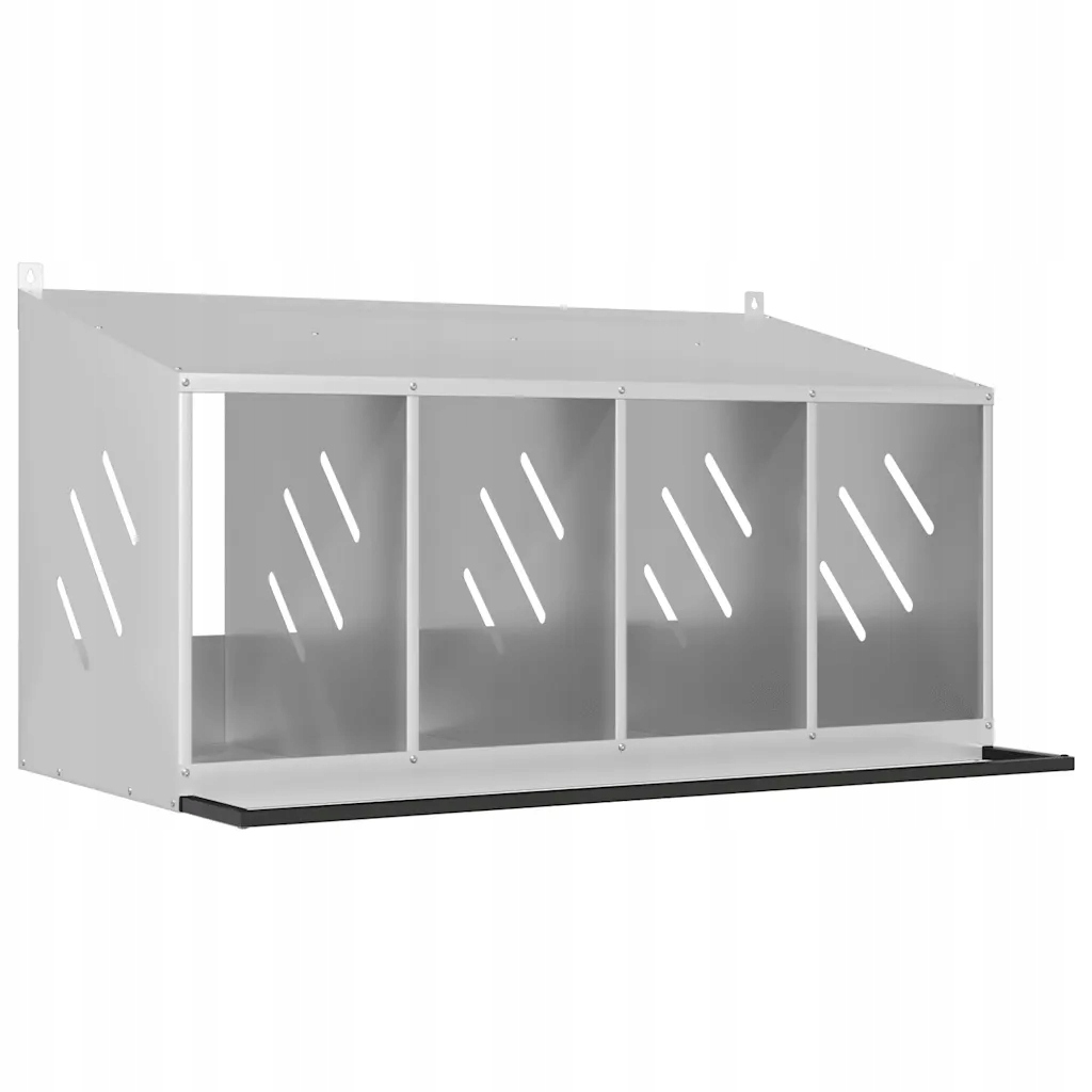 Levně Hnízdní box pro kuřata 4 přihrádkami Pozinkovaný stříbrný kov