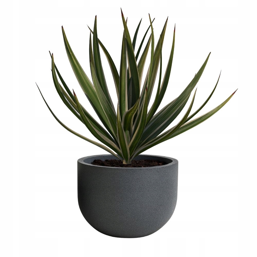 Duża donica ogrodowa Luna wys. 35x48 cm antracyt mrozoodporna osłonka taras