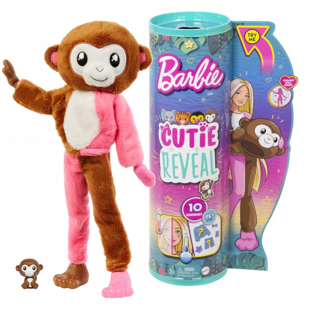 

Barbie Lalka Cutie Reveal Małpka Dżungla HKR01