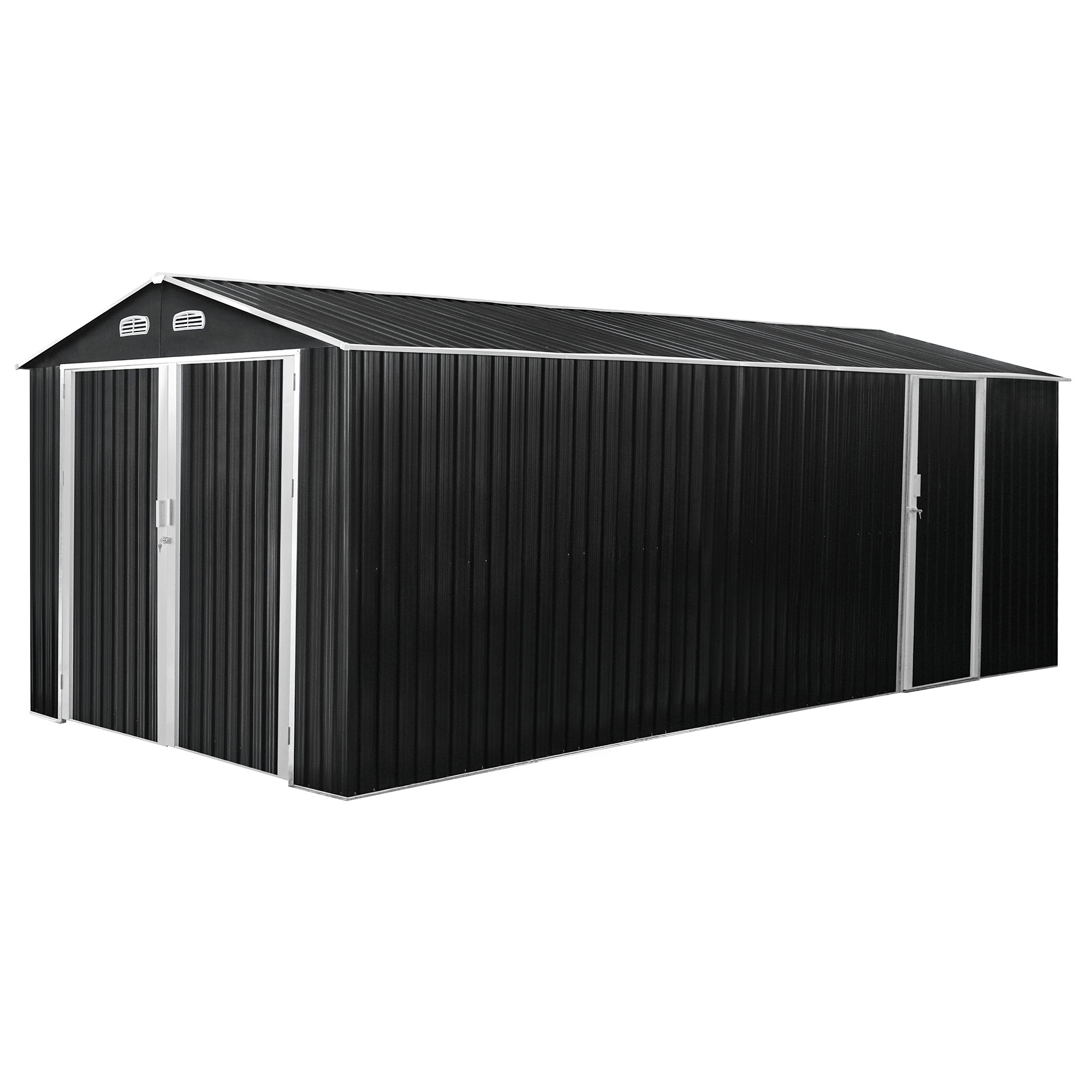 Garaż metalowy blaszany antracyt 602x300x232 cm narzędziownia 18m2 blaszak