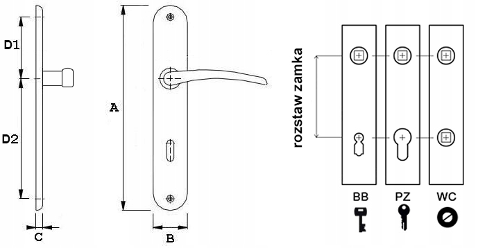 Klamka TULUZA M75 brąz antyk BB72 Kolor brązowy