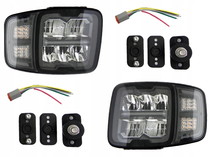 Sada Led Předních Světel P/l Rypadlo-nakladač Jcb Volvo Cat Manitou