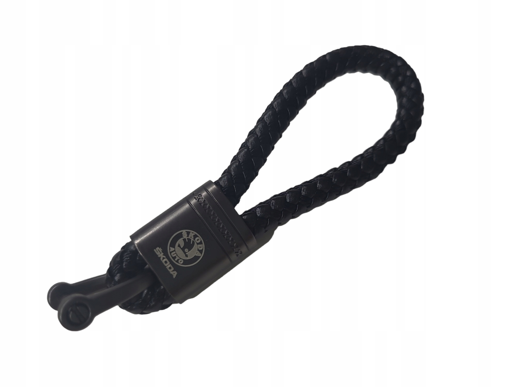 

Brelok do kluczy do Skoda Auto Black plecionka