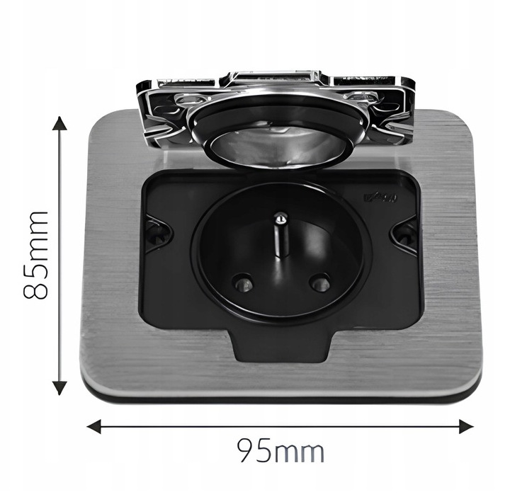 GNIAZDO STALOWE Z KLAPKĄ WODOSZCZELNE KWADRAT IP55 Stan opakowania oryginalne