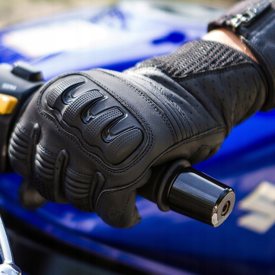 OZONE RĘKAWICE MOOTCYKLOWE MĘSKIE SKÓRA + MICROMESH TOWN II BLACK L Rozmiar L