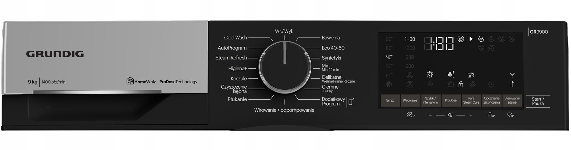 2X Pralka Grundig GW9P69416W 9kg 1400 obr szara 60 cm