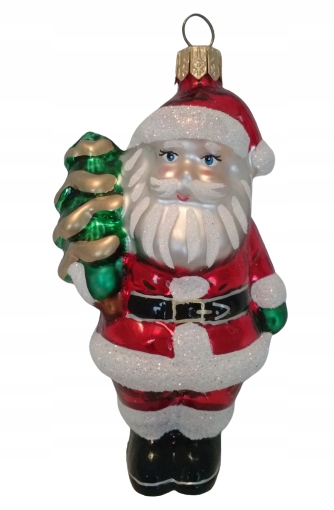 

Bombki Szklane Mikołaj z choinką 10cm