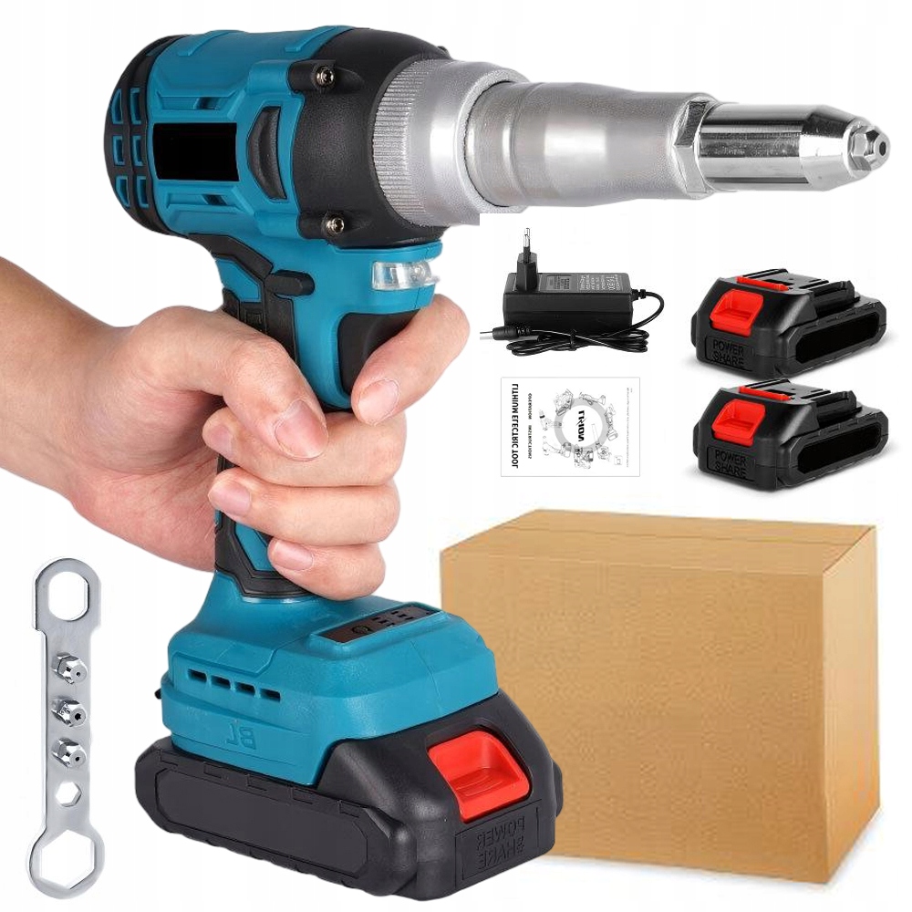 Výkonná Bezkartáčová Elektrická Nýtovací Pistole 18 V 2 Baterie