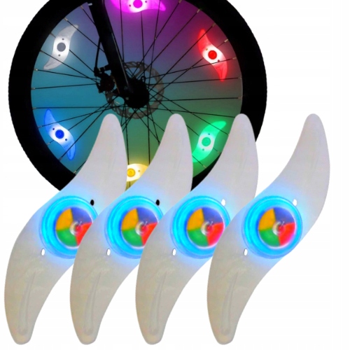 NAKŁADKA LED NA SZPRYCHY KOŁA LAMPKI DO ROWERU 4X Źródło światła dioda LED