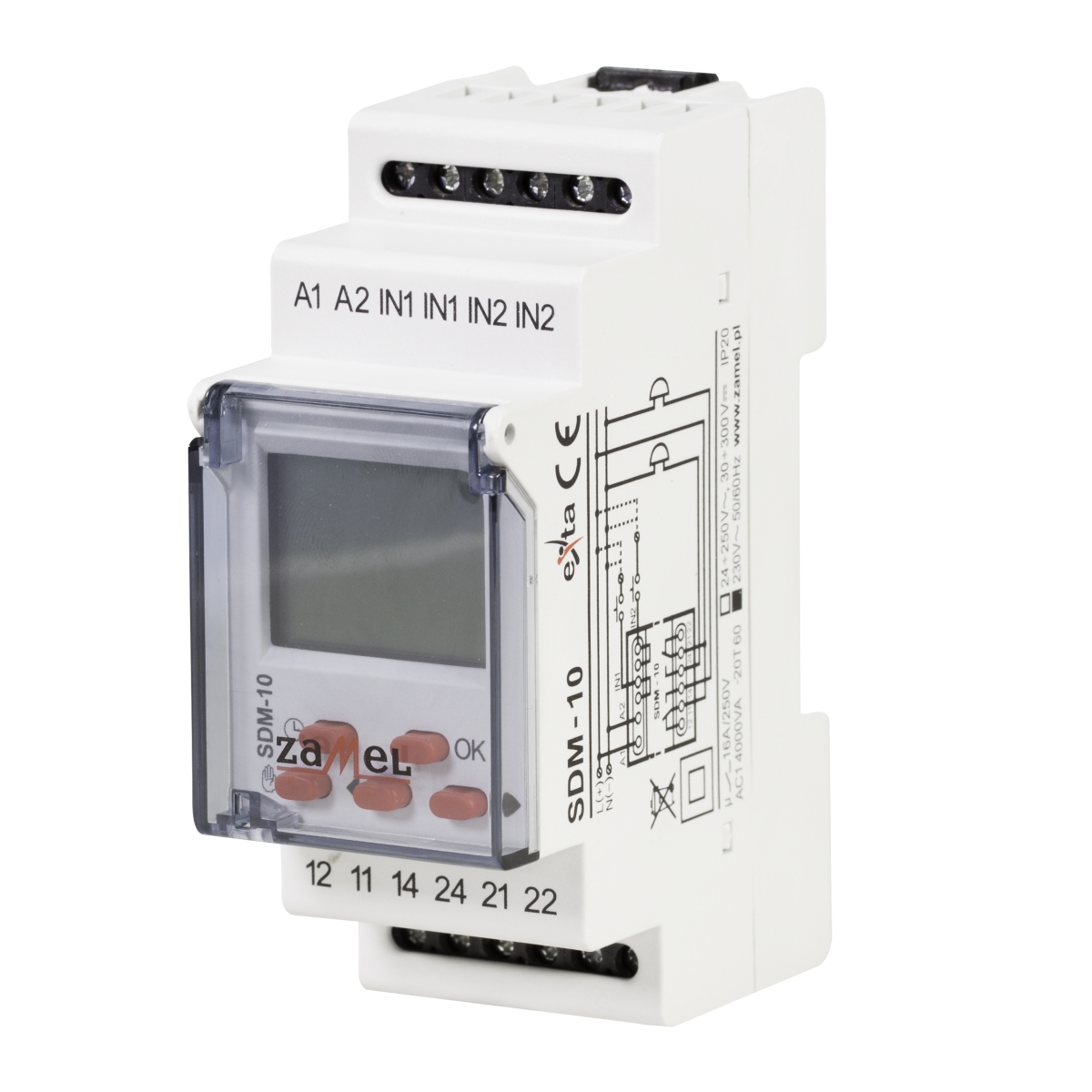 Sterownik dzwonka szkolnego 230V LCD SDM-10 Exta Zamel