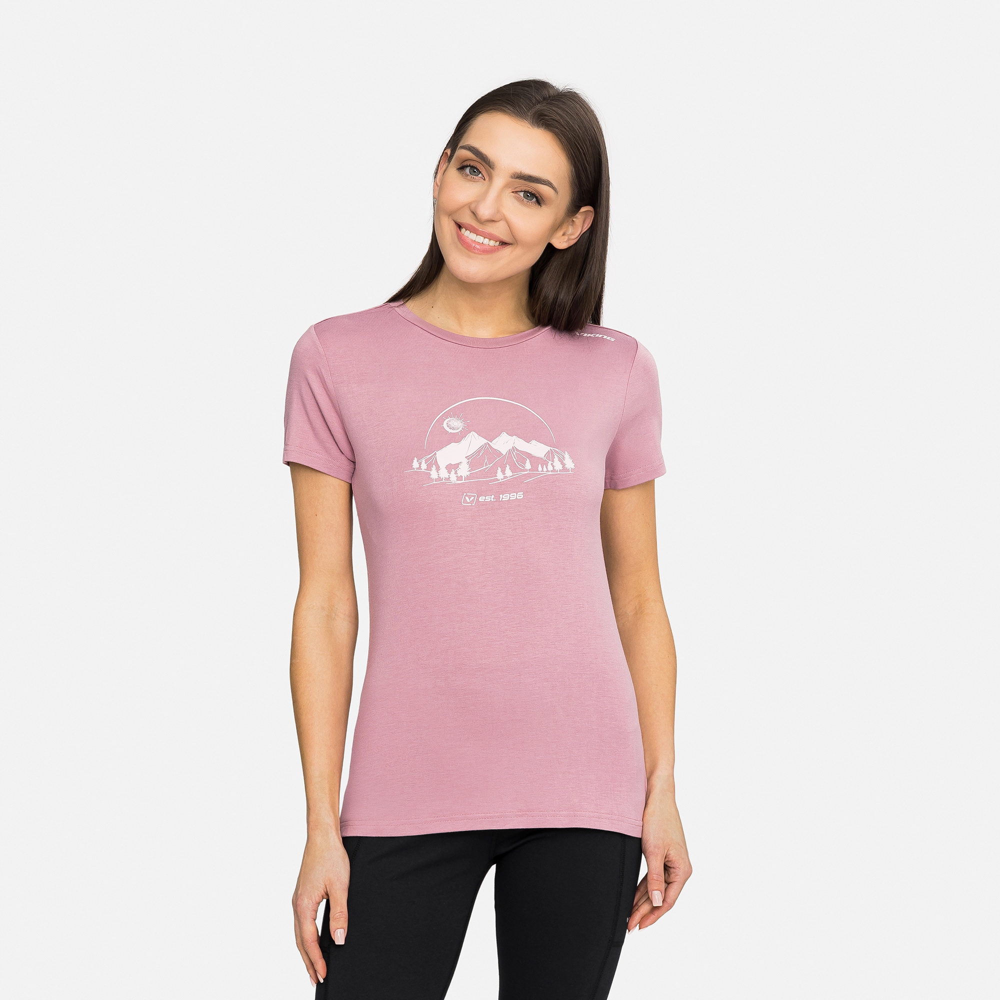 Koszulka damska T-shirt Viking Lenta Bamboo Light Lady różowa rozmiar M