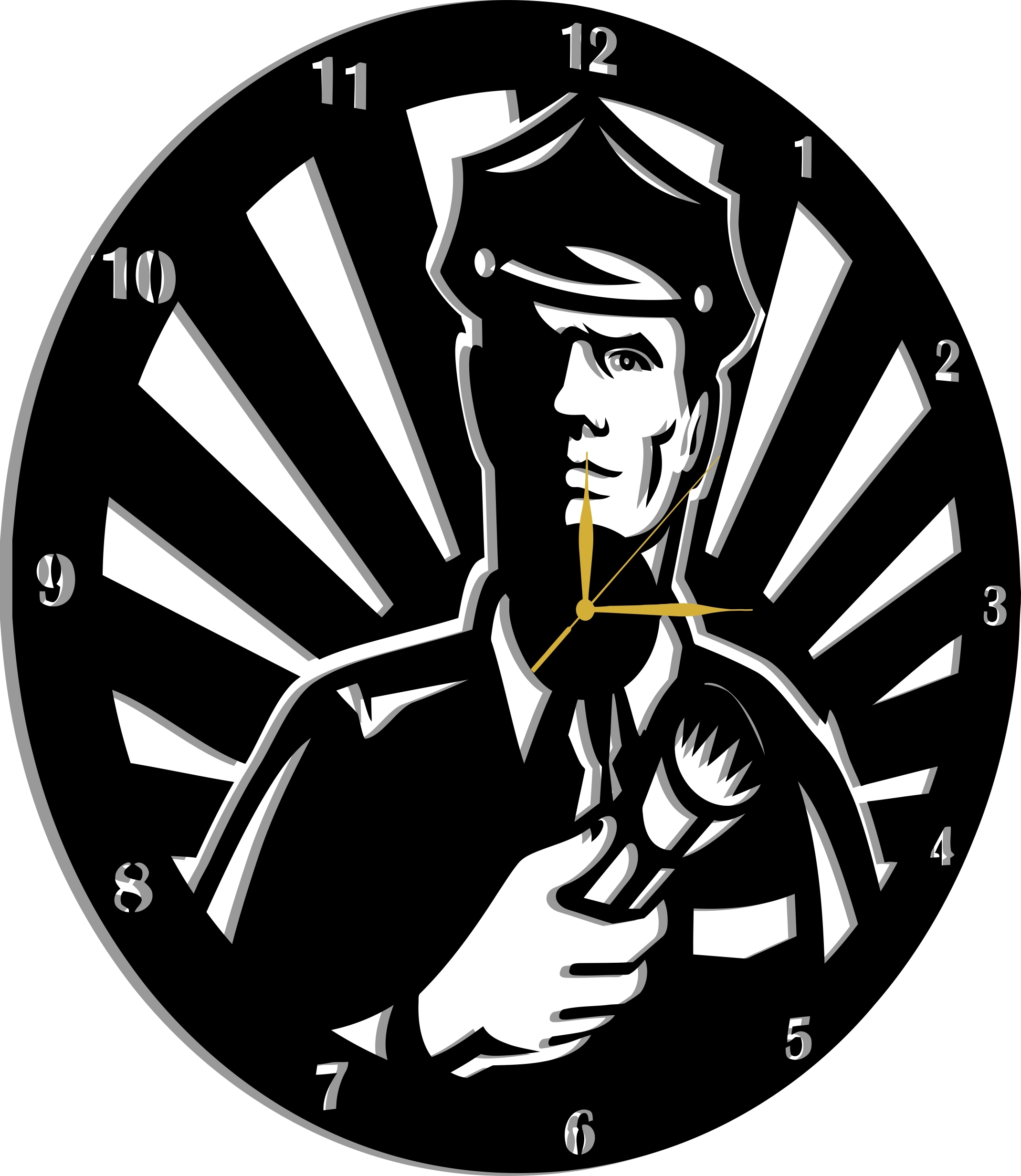 Hodiny Policista Ochrana Dárek 70 CM 3D