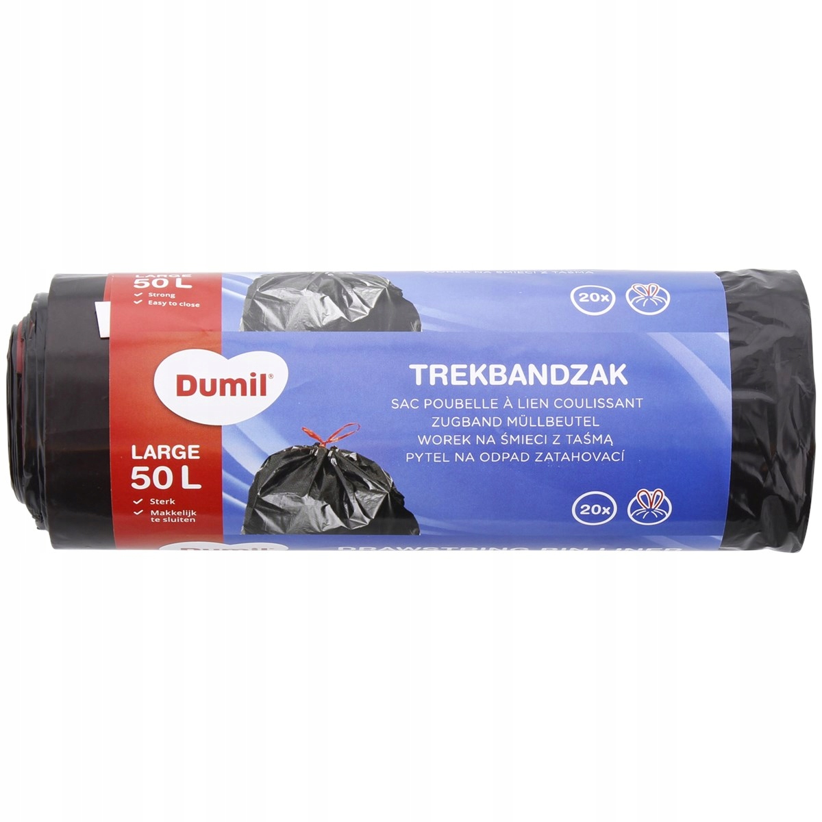 

Worki na śmieci z taśmą Dumil czarne 20 szt x 50 l