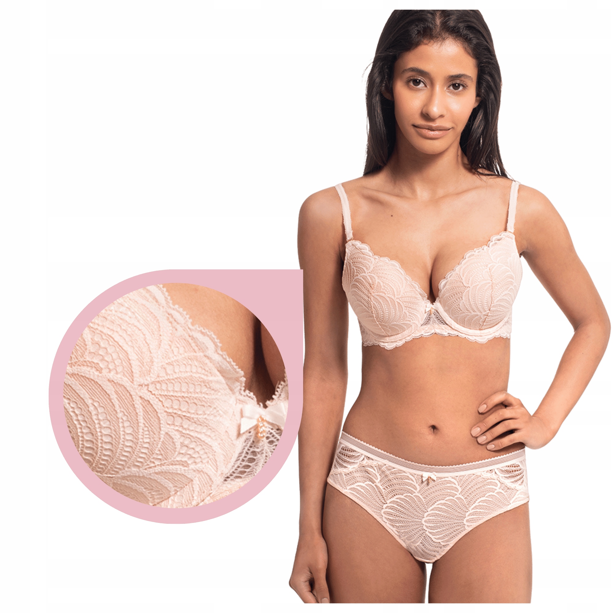 Podprsenka Agio DB-9322 My Body Push up růžová krajková podprsenka 90C