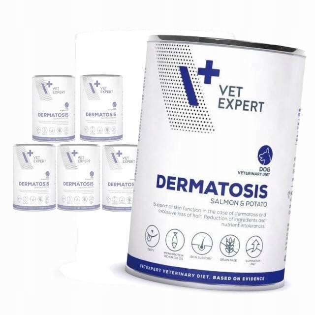 Levně Vet Expert Dermatosis Vlhké Krmivo pro psa Losos s bramborami 6x400 g