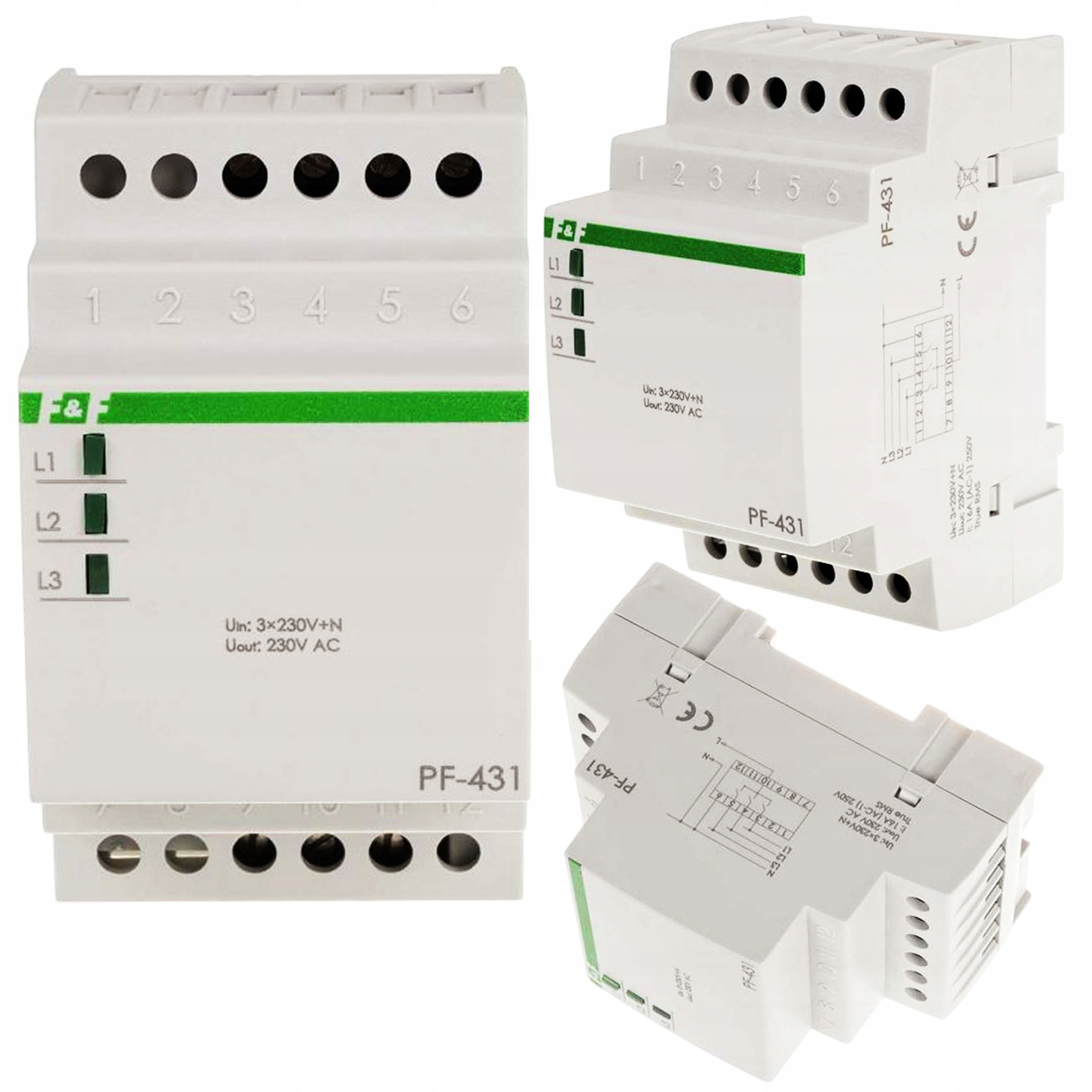Automatický prepínač fáz s prioritnou fázou 16A 3x230 V+n PF-431 F&f