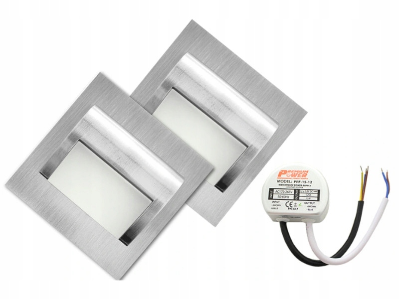 Sada bodového osvětlení schodů 2x napájecí adaptér